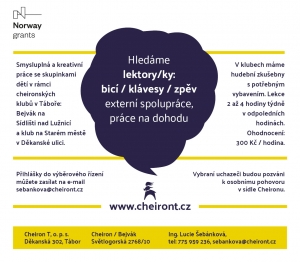 Hledáme lektory / lektorky: bicí / klávesy / zpěv